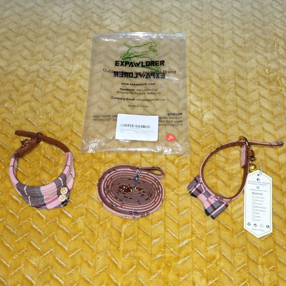 Brand NIP EXPAWLORER Dog/Cat Collars 7 Leash 3-pc set. NEW.